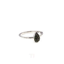Load image into Gallery viewer, Fancy Diamond Tear Drop Ring in Sterling Silver