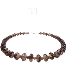 Load image into Gallery viewer, Smoky Quartz Faceted Bead Necklace