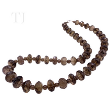 Load image into Gallery viewer, Smoky Quartz Faceted Bead Necklace