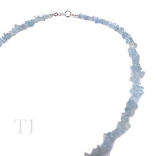 Загрузить изображение в средство просмотра галереи, right side view of Aquamarine chip necklace with oval shaped aquamarine pendant