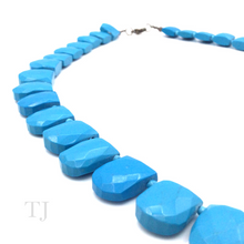 Cargar imagen en el visor de la galería, Blue Turquoise Flat Tube Necklace