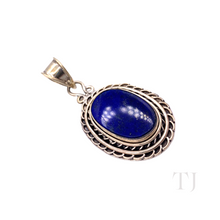 Load image into Gallery viewer, Lapis Lazuli Oval Shape in Antique Designed Sterling Silver Pendant