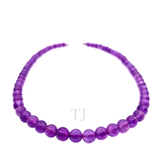 Load image into Gallery viewer, Front view of Amethyst bead necklace