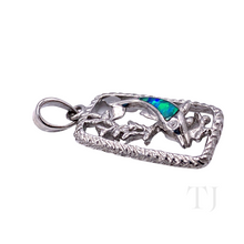 Load image into Gallery viewer, Synthetic Opal in Sterling Silver Dolphin Pendant