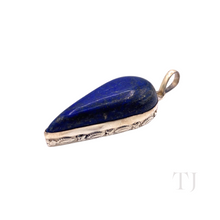 Load image into Gallery viewer, Lapis Lazuli Reversed Tear Drop Pendant in Sterling Silver