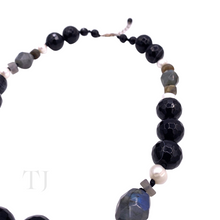 Load image into Gallery viewer, Black Onyx with Labradorite & Pearl Necklace