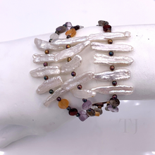 Load image into Gallery viewer, Freshwater pearls bracelet with sterling silver clasp