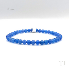 Cargar imagen en el visor de la galería, Blue Calcedony 4 mm bead bracelet with elastic string