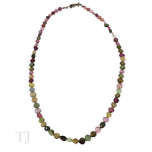 Cargar imagen en el visor de la galería, Multi-colored Tourmaline Tear Drop Chip Necklace in 925