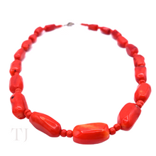 Cargar imagen en el visor de la galería, Red Coral Stick Stone Necklace