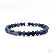Cargar imagen en el visor de la galería, Sodalite bead bracelet with elastic string, 6 mm bead size