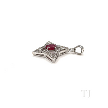 Load image into Gallery viewer, side view of Ruby Pendant in sterling silver