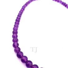 Load image into Gallery viewer, Side view of Amethyst Bead Necklace