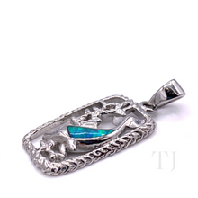 Load image into Gallery viewer, Synthetic Opal in Sterling Silver Dolphin Pendant
