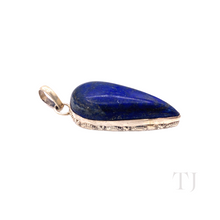 Load image into Gallery viewer, Lapis Lazuli Reversed Tear Drop Pendant in Sterling Silver