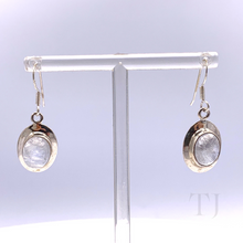 Load image into Gallery viewer, Moonstone Cabochon Earrings in Sterling Silver