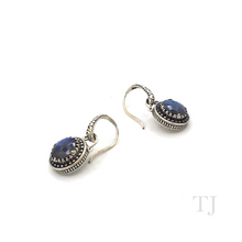 Load image into Gallery viewer, Labradorite Circle Earrings in Sterling Silver