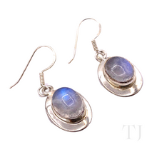 Load image into Gallery viewer, Moonstone Cabochon Earrings in Sterling Silver
