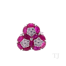 Load image into Gallery viewer, Ruby in Triple Flower Sterling Silver Ring