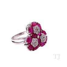 Load image into Gallery viewer, Ruby in Triple Flower Sterling Silver Ring