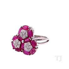 Load image into Gallery viewer, Ruby in Triple Flower Sterling Silver Ring