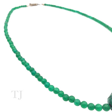 Load image into Gallery viewer, Green Onyx Bead Necklace with Malachite Pendant