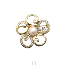 Load image into Gallery viewer, Pearl Brooch in Sterling Silver (Gold Coated)