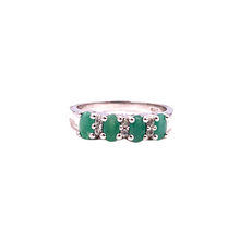 Load image into Gallery viewer, Emerald Quadruple Ring in Sterling Silver
