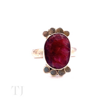 Load image into Gallery viewer, Indian Ruby Oval Ring in Sterling Silver