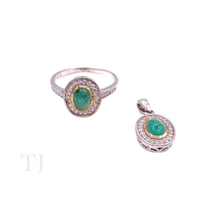 Load image into Gallery viewer, Columbian Emerald Cabochon Jewelry Set