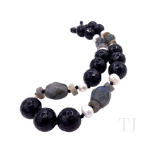 Load image into Gallery viewer, Black Onyx with Labradorite & Pearl Necklace