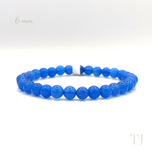 Cargar imagen en el visor de la galería, Blue Calcedony 6 mm bead bracelet with elastic string