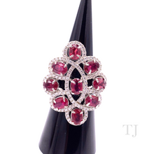 Cargar imagen en el visor de la galería, Ruby Oval Intersection Ring in Sterling Silver