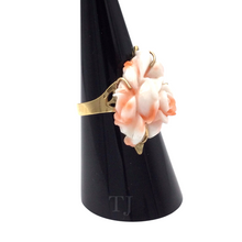 Load image into Gallery viewer, Italian Angel Skin Coral Floral Ring in 14k Gold