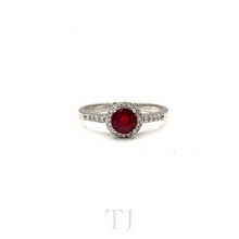 Load image into Gallery viewer, Ruby Round faceted ring in sterling silver