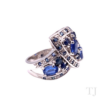 Load image into Gallery viewer, Sapphire Crown Ring in Sterling Silver