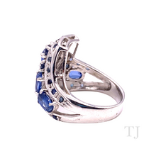 Load image into Gallery viewer, Sapphire Crown Ring in Sterling Silver