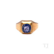 Загрузить изображение в средство просмотра галереи, Burmese Sapphire Princess Cut in Copper Ring