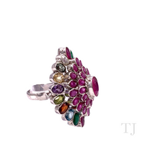 Load image into Gallery viewer, Multi Gemstones 4 Layered Ring in Sterling Silver