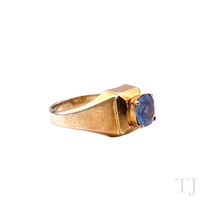 Загрузить изображение в средство просмотра галереи, Burmese Sapphire Princess Cut in Copper Ring