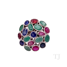Load image into Gallery viewer, Multi Gemstones Circle Shape Ring in Sterling Silver