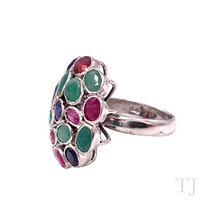 Load image into Gallery viewer, Multi Gemstones Circle Shape Ring in Sterling Silver
