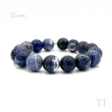 Cargar imagen en el visor de la galería, Sodalite bead bracelet with elastic string, 12 mm bead size