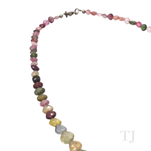 Cargar imagen en el visor de la galería, Multi-colored Tourmaline Tear Drop Chip Necklace in 925