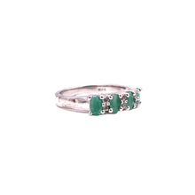Load image into Gallery viewer, Emerald Quadruple Ring in Sterling Silver