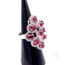 Cargar imagen en el visor de la galería, Ruby Oval Intersection Ring in Sterling Silver