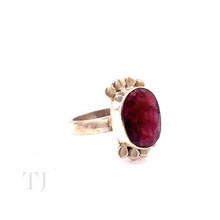 Load image into Gallery viewer, Indian Ruby Oval Ring in Sterling Silver