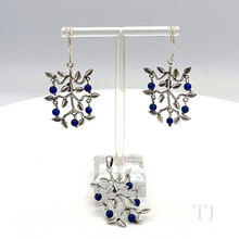 Load image into Gallery viewer, Lapis Lazuli Small beads in a sterling silver earrings and pendants.