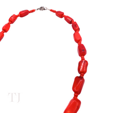Cargar imagen en el visor de la galería, Red Coral Stick Stone Necklace