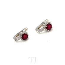 Load image into Gallery viewer, Ruby Earrings in sterling silver
